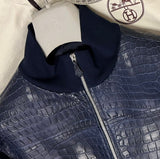 $185K Crocodile Leather Bomber Jacket 52 Bespoke
