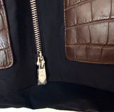 $80K HERMES Crocodile Porosus Gilet 54 Moka brown Vest