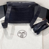 HERMES Sac a depeches 21 Matte Blue Crocodile Porosus Messenger bag Stamp K