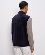 $5,650 Brunello Cucinelli M Suede Padded Snap-Front Vest
