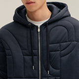 $4,500 "Maillons 3D" Quilted Sweater L, XL FW2025 Navy Blue