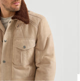$17,900 BRUNELLO CUCINELLI M Waxed Shearling Safari jacket Beige (CDL05)