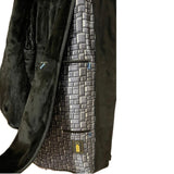$23K IFOX Black Calf Suede Jacket 54 Detachable Weasel fur lining