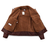 $12,400 BRUNELLO CUCINELLI M Biker Shearling Leather Jacket Brown