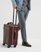 $7,200 Brunello Cucinelli Calfskin Carry-On Suitcase Burgundy ((C8457)