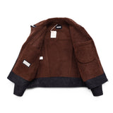 $12,400 BRUNELLO CUCINELLI M Biker Shearling Leather Jacket Navy blue