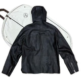 $35K HERMES Leather Hooded Jacket 56 Mink Fur-lined (fits smaller)