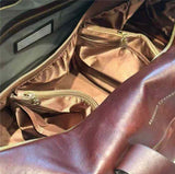 $5,300 Brunello Cucinelli Weekend Logo-Print Leather Duffle Bag