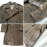 +$90K Burberry Prorsum 48 Crocodile Leather Trench Coat (US 38)
