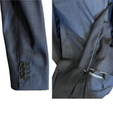 $10,250 Suit 52 R7 - 85% Wool, 15% Silk 14 Micron Grey-Blue