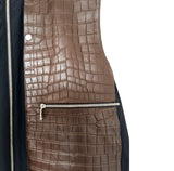 $80K HERMES Crocodile Porosus Gilet 54 Moka brown Vest