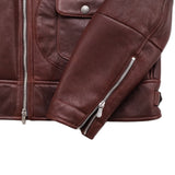 $12,400 BRUNELLO CUCINELLI M Biker Shearling Leather Jacket Brown