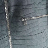 $38K HERMES 48, 54 Blouson Bord-Côte  Crocodile & Calf Rib Bomber