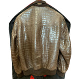 $110K PAINTING Brown Crocodile Porosus Jacket 50