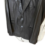 $14K HERMES Black Leather Peak Lapel Blazer Jacket 48 Pristine Condition!