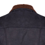 $12,400 BRUNELLO CUCINELLI M Biker Shearling Leather Jacket Navy blue