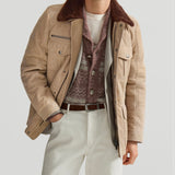 $17,900 BRUNELLO CUCINELLI M Waxed Shearling Safari jacket Beige (CDL05)
