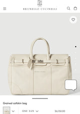 $6,150 Brunello Cucinelli Grained calfskin country bag Ivory