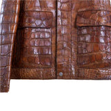 $57K GUCCI Patinated Brown Crocodile Biker Jacket 48