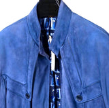 $13K NAJA 54, 56  Calf Suede Jacket,  Blue Horizon