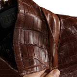 $160K ZILLI  IRONY Crocodile Porosus Jacket 52 Brown "Safari Castagna"