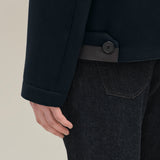 HERMES Straight cut jacket 50 with leather detail FW2025