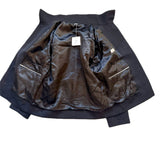 HERMES Straight cut jacket 50 with leather detail FW2025