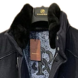 +S11K STEFANO RICCI Cashmere Quilted Down Jacket 58 Removable Beaver fur Collar