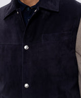 $5,650 Brunello Cucinelli M Suede Padded Snap-Front Vest