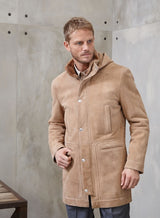 +$12K  Montgomery L Suede Shearling Coat, detachable Hood