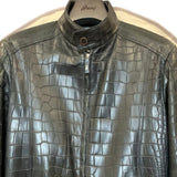 $90K  Crocodile Jacket 48 Dark Blue