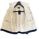 $14K Denim Blue Aviator Jacket 50 Lambskin fur-lined