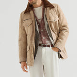 $17,900 BRUNELLO CUCINELLI M Waxed Shearling Safari jacket Beige (CDL05)