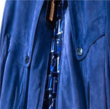 $13K NAJA 54, 56  Calf Suede Jacket,  Blue Horizon