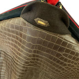 $110K PAINTING Brown Crocodile Porosus Jacket 50