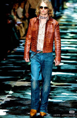 $125K GUCCI Vintage Distressed Crocodile Aviator Jacket 48