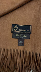 +$15K LORO PIANA 100% Vicuna Plaid Unito, Blanket (200 X 150 cm)