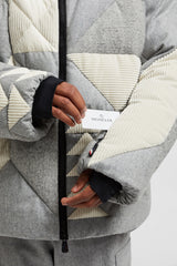 Moncler Grenoble Sedrun Patchwork-Quilted Wool Short Down Jacket Size 3 (50 IT)