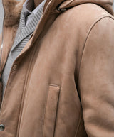 +$12K  Montgomery L Suede Shearling Coat, detachable Hood