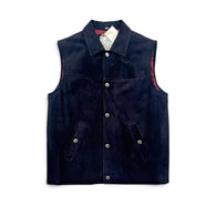 $5,650 Brunello Cucinelli M Suede Padded Snap-Front Vest