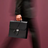$10,700 HERMES Sac a depeches light 1-37 briefcase Black Togo calfskin
