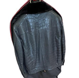 $85K Blue Alligator Jacket 50 Detachable Mink Lining & Collar