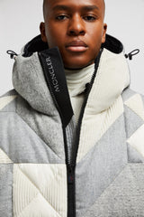 Moncler Grenoble Sedrun Patchwork-Quilted Wool Short Down Jacket Size 3 (50 IT)