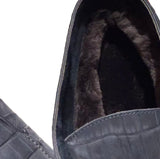 +$14K Loro Piana 43 Alligator Open Walk Ankle Boots Nubuck Beaver fur-lined