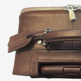 +$7K Brunello Cucinelli Full-Grain Mahogany Leather Carry-On Suitcase