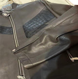 $43K HERMES  Blouson Droit Casaque 52 Alligator & Calfskin