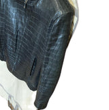 $90K  Crocodile Jacket 48 Dark Blue