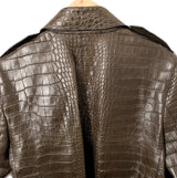 +$90K Burberry Prorsum 48 Crocodile Leather Trench Coat (US 38)