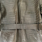 +$90K Burberry Prorsum 48 Crocodile Leather Trench Coat (US 38)