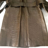 +$90K Burberry Prorsum 48 Crocodile Leather Trench Coat (US 38)